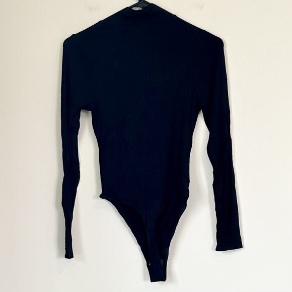 NWT Good American Black Stretch Long Sleeve Bodysuit - Size 2 (Medium) - Picture 7 of 13